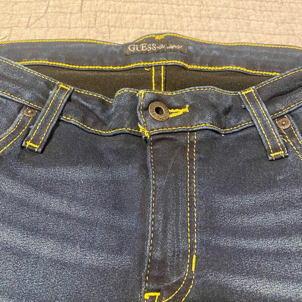 Guess Dark Blue Straight Leg Jeans - Picture 3 of 5